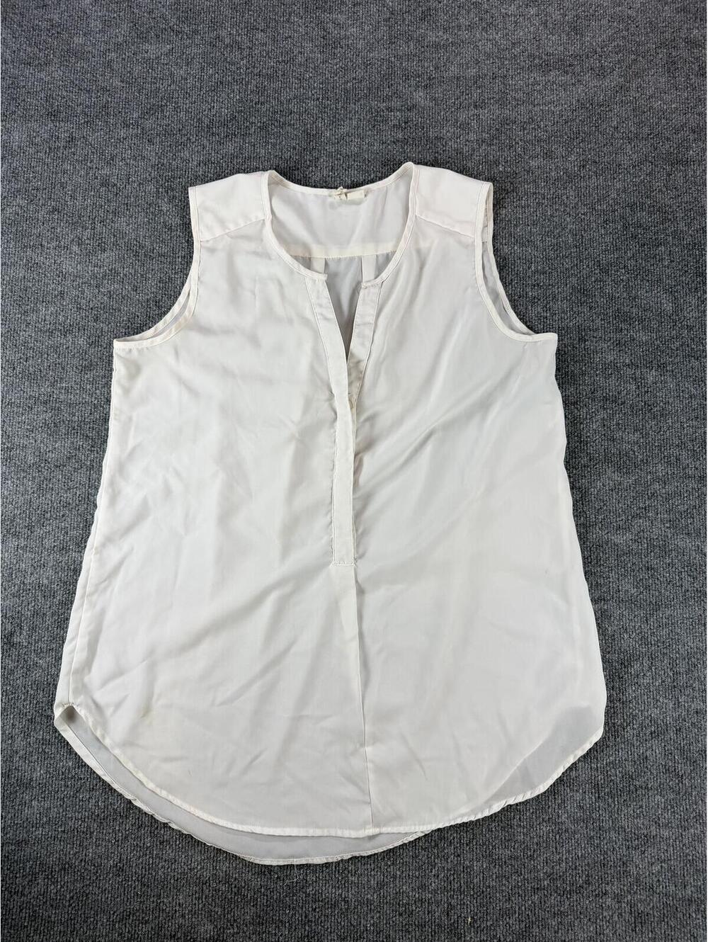 Japna Sleeveless‎ White Cream Blouse XL - Monochrome, Minimalist, Basics, Layers